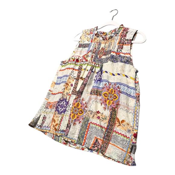 Johnny Was Womens top small? Silk patchwork boho hippie - Picture 13 of 15